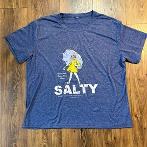 Salty Girl Navy Blue Graphic Short Sleeve Crew Neck T Size XXL